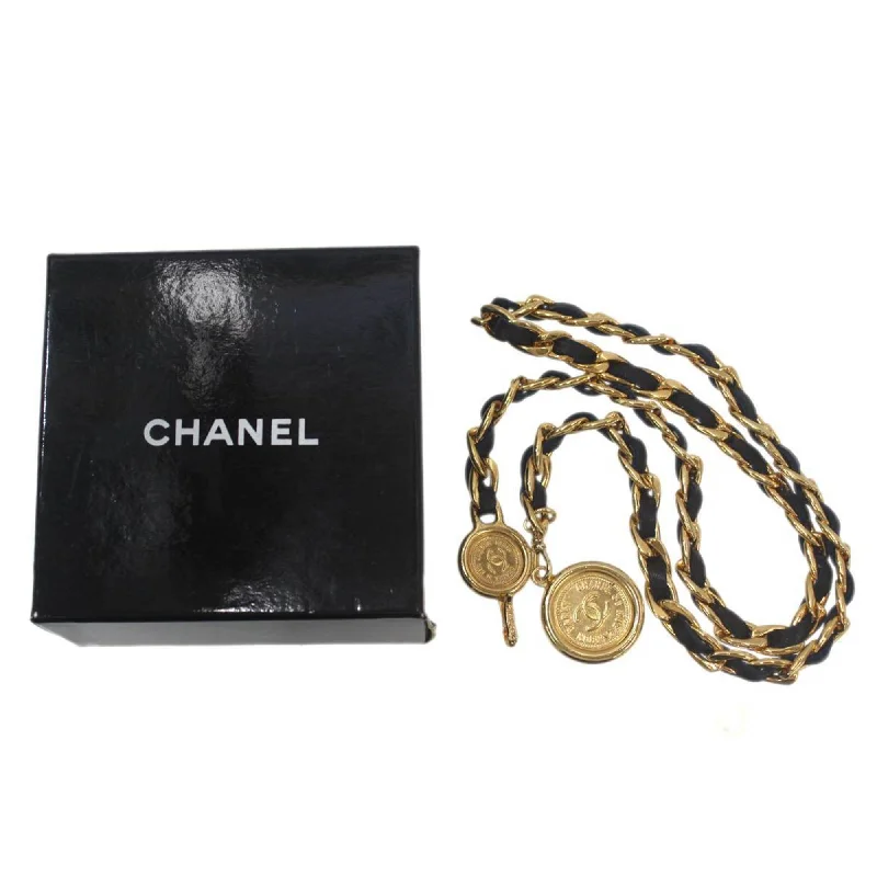 Chanel Classic Flap Bag for Evening PartyCHANEL Coco Mark Chain Belt Gold Plated x Leather Ladies