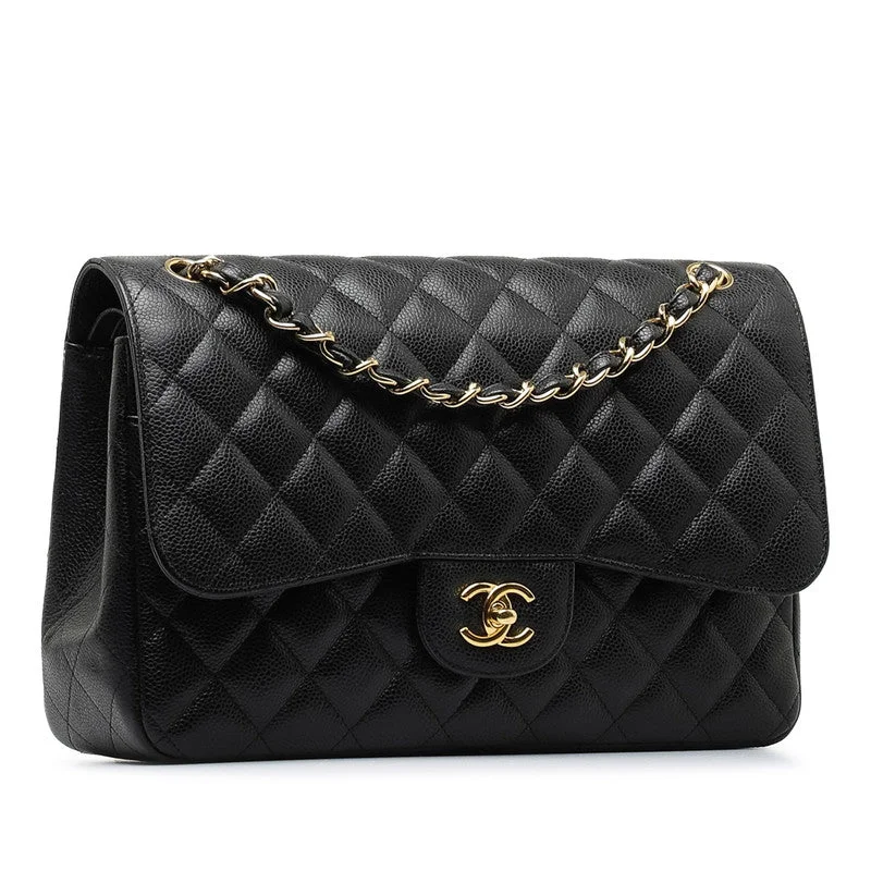 Chanel bags available in bold colors and patternsChanel Decamatrasse 30 Coco Double Flap Chain Shoulder Bag Black Caviar S  CHANEL