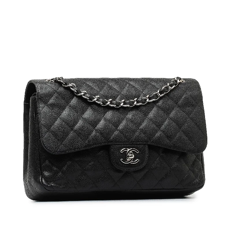 Chanel bags for women with a taste for high fashionCHANEL Jumbo Classic Caviar Double Flap Shoulder Bag