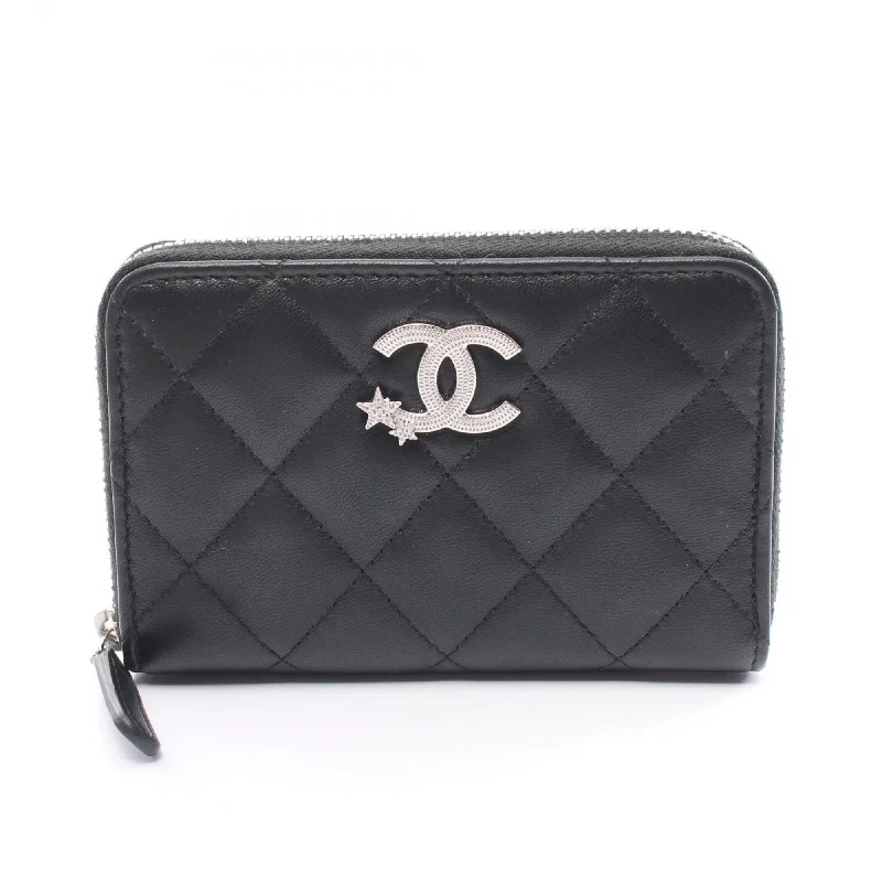 Chanel All - Match Handbag for Versatile StylingCHANEL Coco Mark Wallet/Coin Case Wallet Lambskin Women's Black