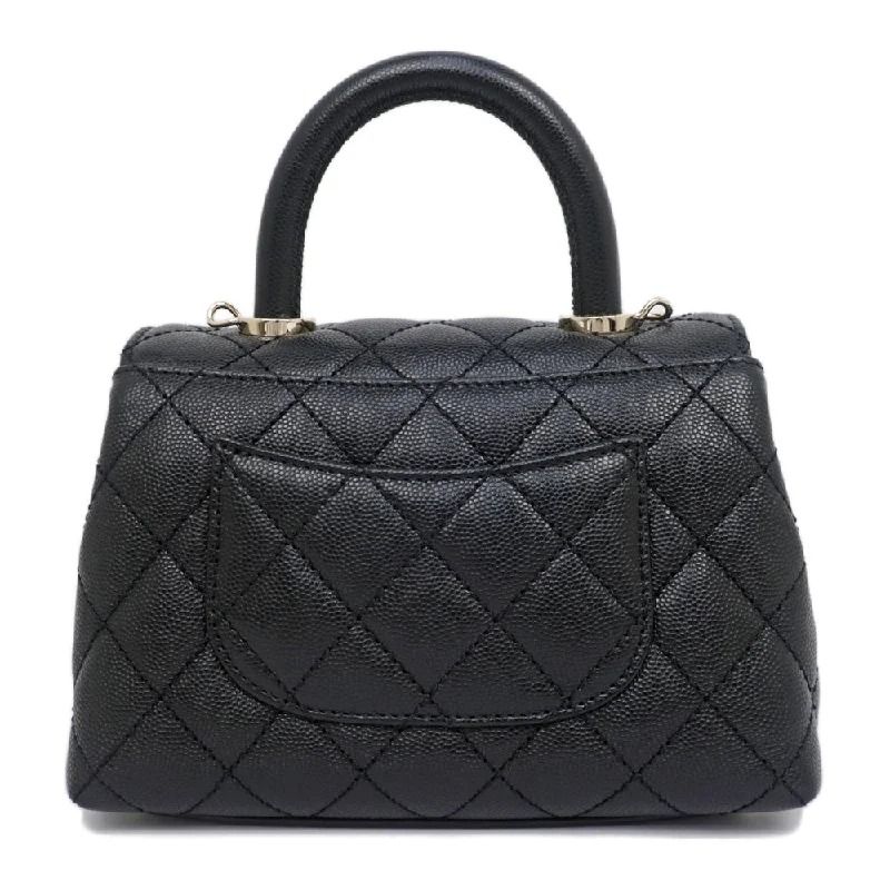 Chanel bags for women who appreciate fine craftsmanshipCHANEL Coco Handle XXS AS2215 Caviar S Matrasse Black Black G  Top Handle Bag