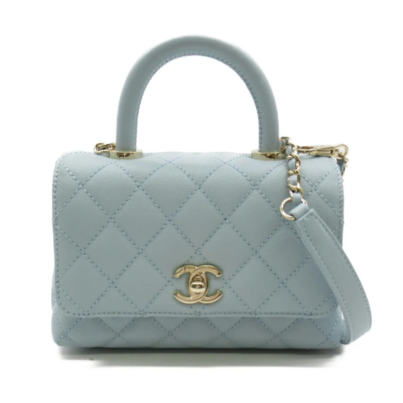 Chanel bags sale 2025CHANEL Coco Handle Matelasse2wayShoulder Bag Blue Caviar Skin (Grained Calf) AS2215