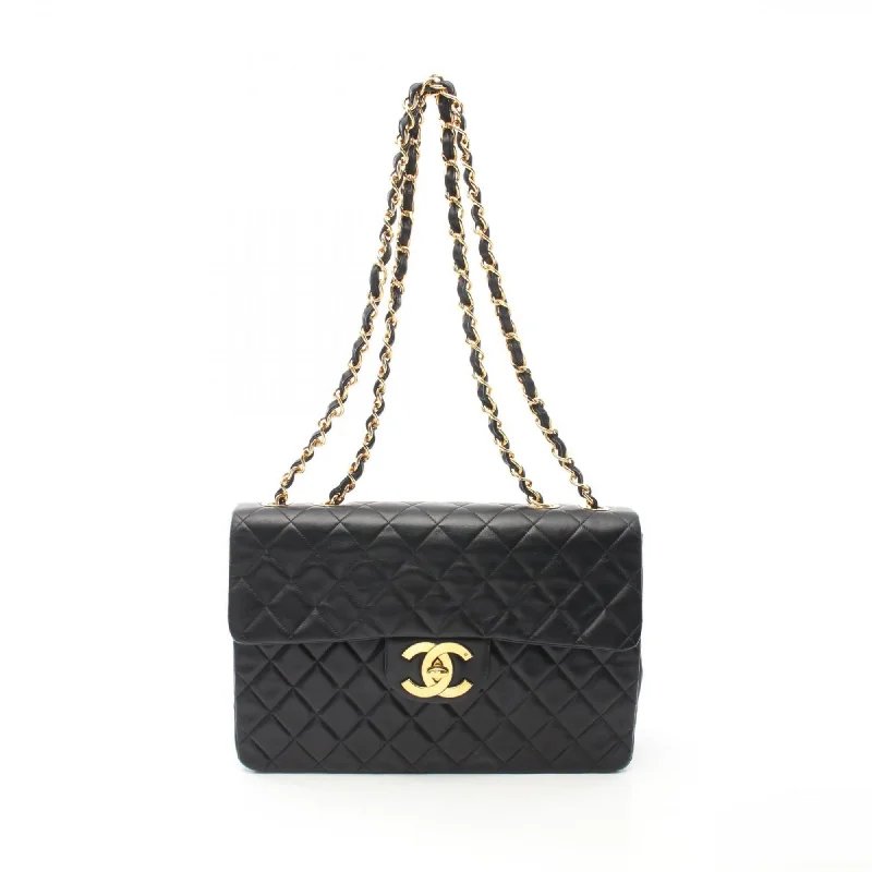 Chanel classicCHANEL Deca Matelasse 34 Shoulder Bag, Lambskin, Women's, Black