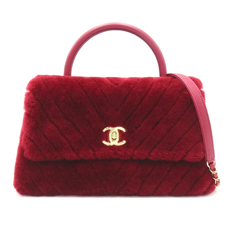 Chanel bags with leather and tweed combinationsCHANEL Coco handle 2way Shoulder Bordeaux system leather AP044283