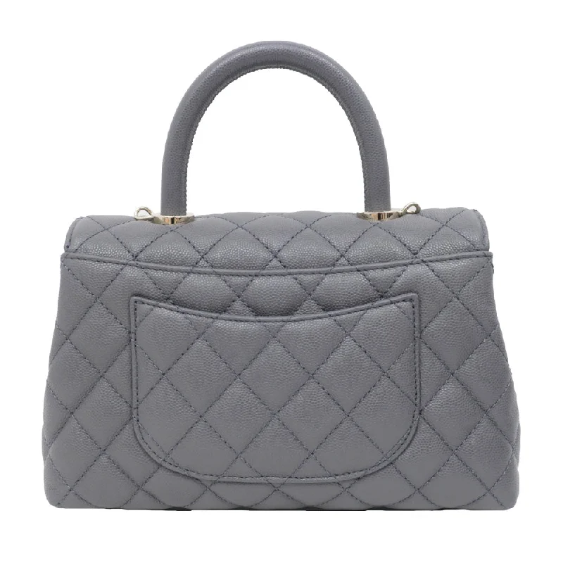 Chanel bags with classic and elegant designsChanel Coco Handle XS Green  S Handbag Top Handle Grey Sheldr GD G A92990