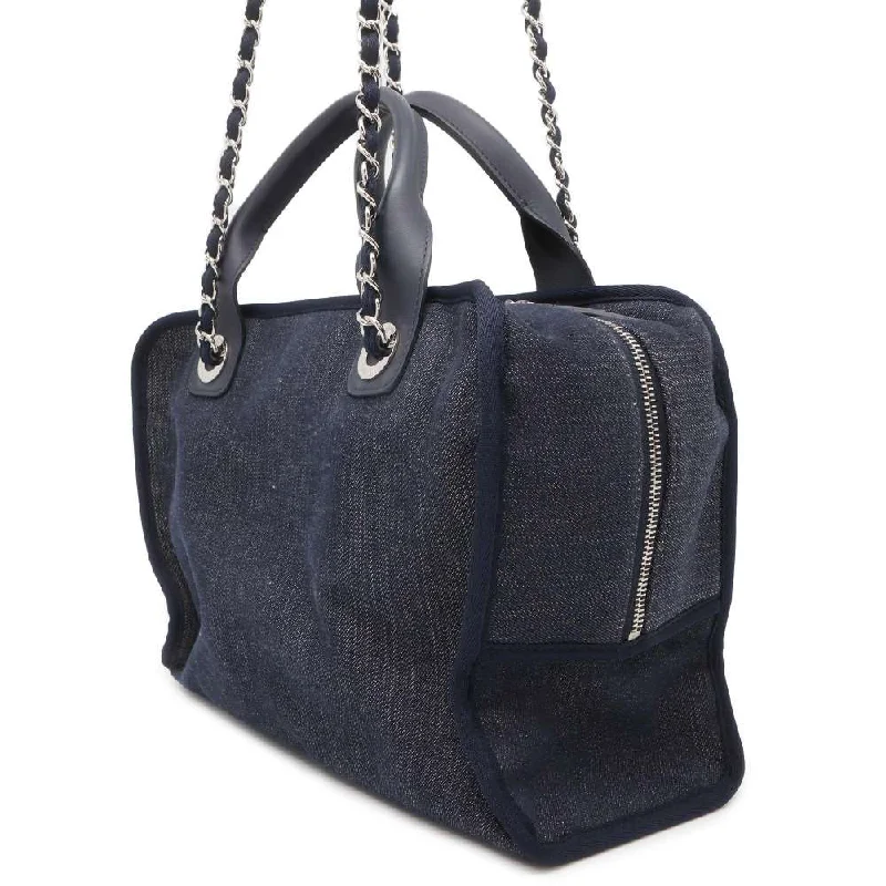 Chanel bags that pair perfectly with any outfitCHANEL Deauville Bowling Bag Navy A92750 Canvas Leather