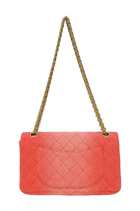 Chanel Small Crossbody Bag for TravelCHANEL Coral ombre cotton denim 2.55 reissue 225 double flap bag with aged gold-tone hardware