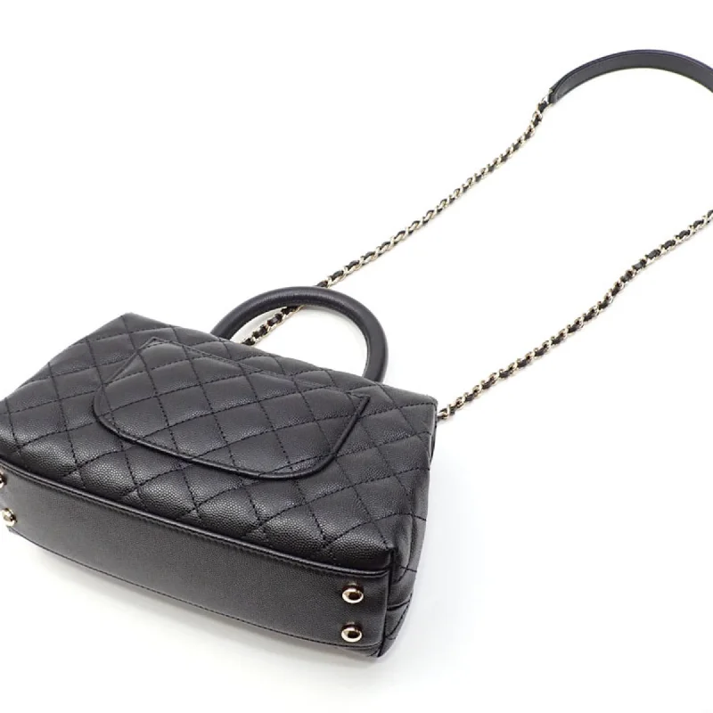 Chanel Chain Strap Handbag for Everyday UseCHANEL Handbag Matelasse Coco Handle XXS Women's Black Caviar Skin AS2215