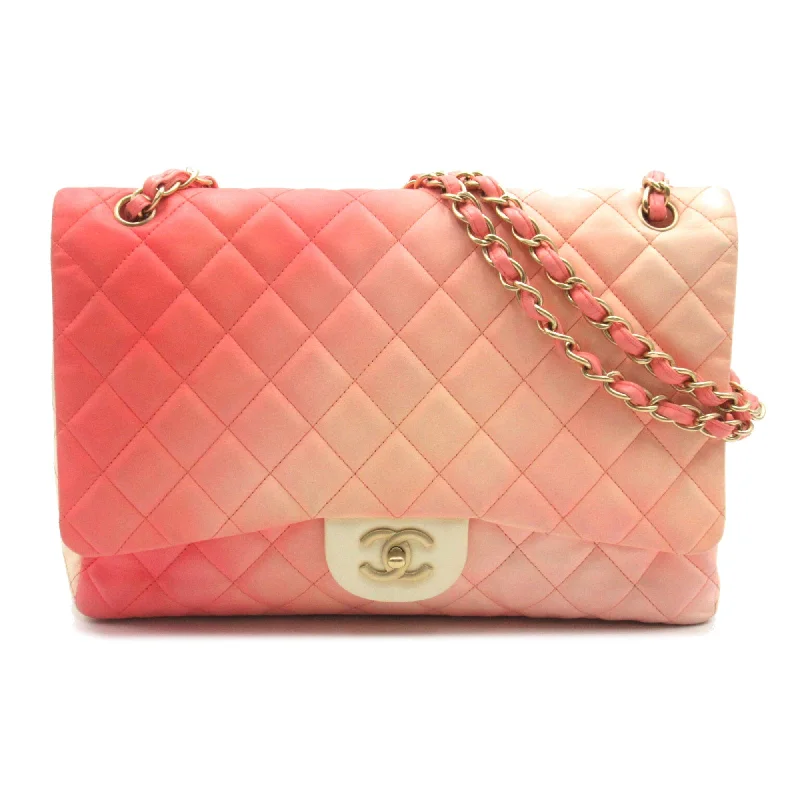 Chanel bags with gold, silver, and pearl accentsCHANEL Deca Materasse Chain Shoulder Pink Pink gradation leather