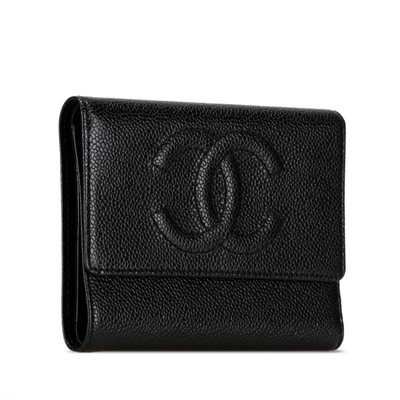 Chanel Classic Flap Bag for Evening PartyChanel Coco Three Fold Wallet Black Caviar S  Chanel