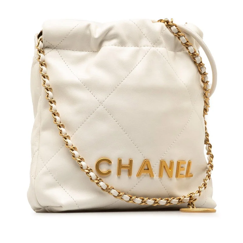 Chanel bags for women who love timeless fashionCHANEL COCOMARK CHANEL 22 Mini Wipes Chain Shoulder Bag White G Leather  CHANEL