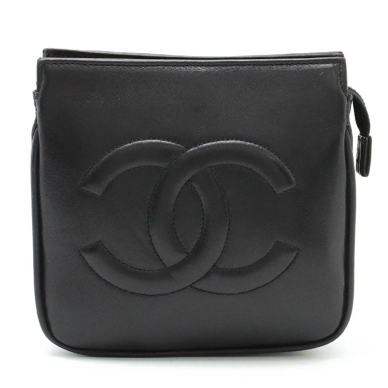 Chanel bags with gold, silver, and pearl accentsCHANEL Coco Mark Waist Bag, Pouch, Body Belt Leather, Black #85