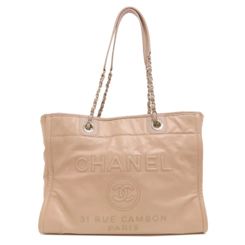 Chanel bags for a polished and professional appearanceChanel Deauville MM Tote Bag Calfskin Women's