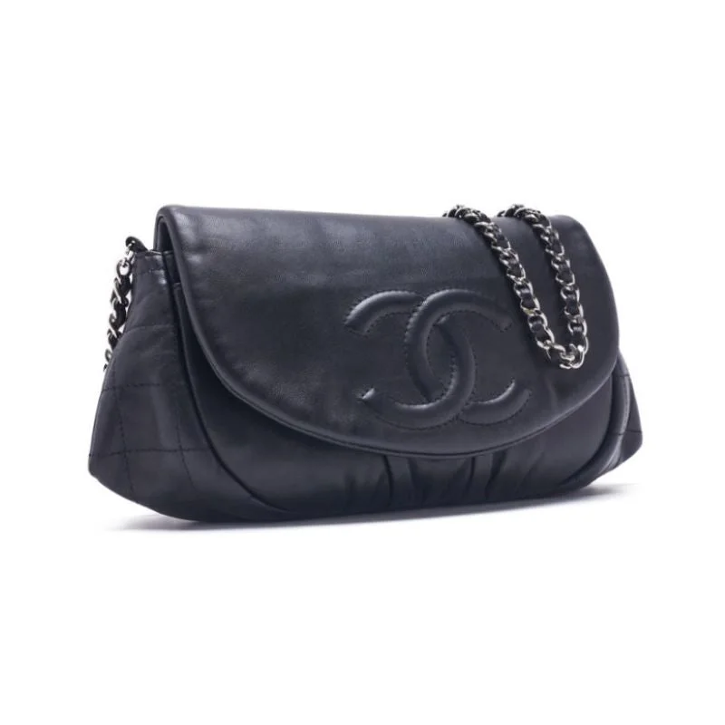 Chanel leather bags for everydChanel Coco Round Flap Chain Wallet  Black (Silver G )  Wallet