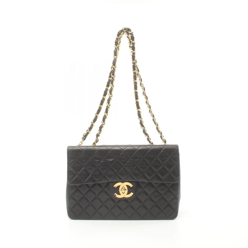 Chanel bags with intricate metal hardwareCHANEL Deca Matelasse 34 Shoulder Bag, Lambskin, Women's, Black, A01094