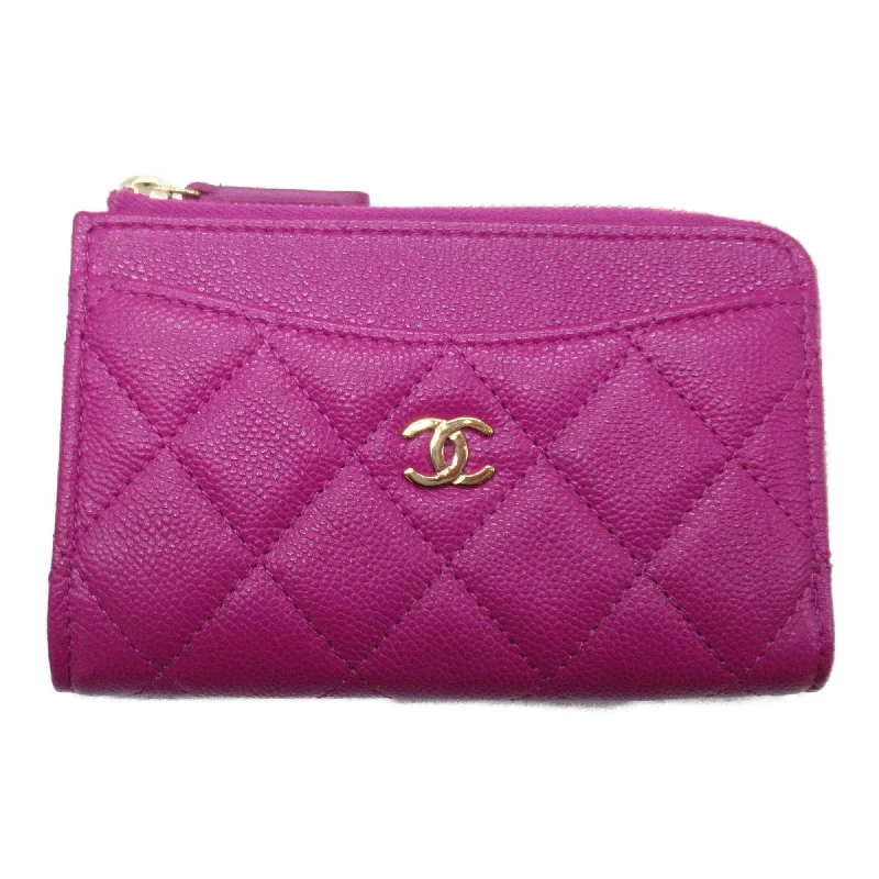 Chanel Black Handbag for Business MeetingsCHANEL coin purse Purple Caviar Skin (Grained Calf)