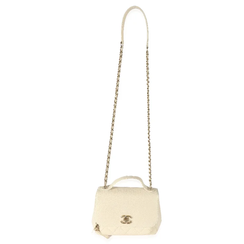 Chanel bags for the minimalist fashionCHANEL Cream Caviar Mini Business Affinity Flap