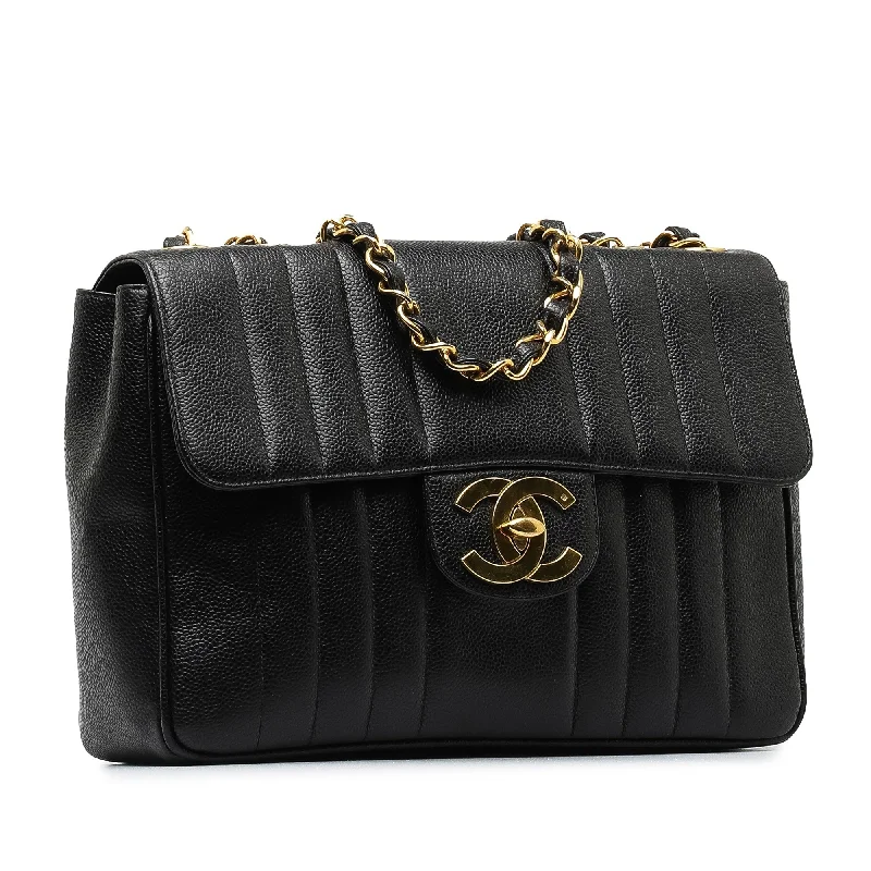 Chanel Limited Edition Handbag for CollectorsCHANEL Jumbo Caviar Mademoiselle Flap Shoulder Bag