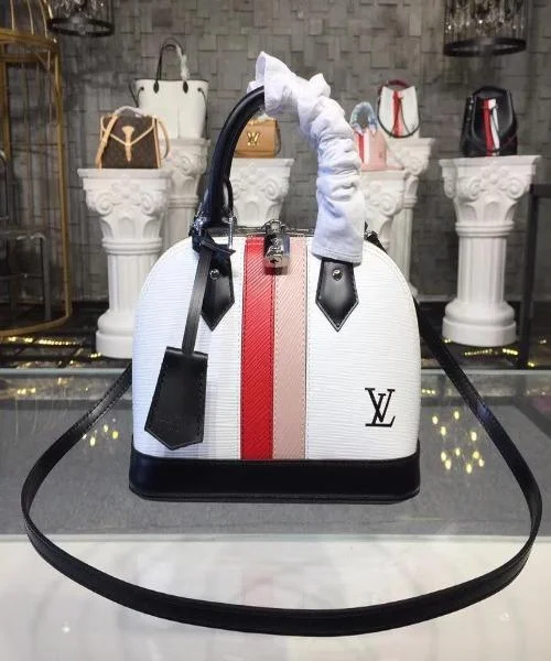 Louis Vuitton tote bags with a spacious interior and multiple pocketsLouis Vuitton Alma BB Epi Leather Two-Tone White